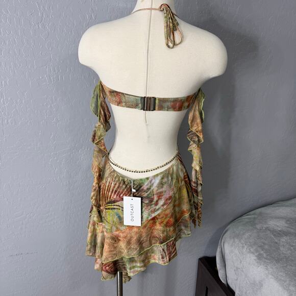 Outcast Lola Mini Dress Lagrono Sage, M - Picture 3 of 7